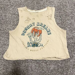 Cropped Desert Dreams Country Music Festival Distressed Tank